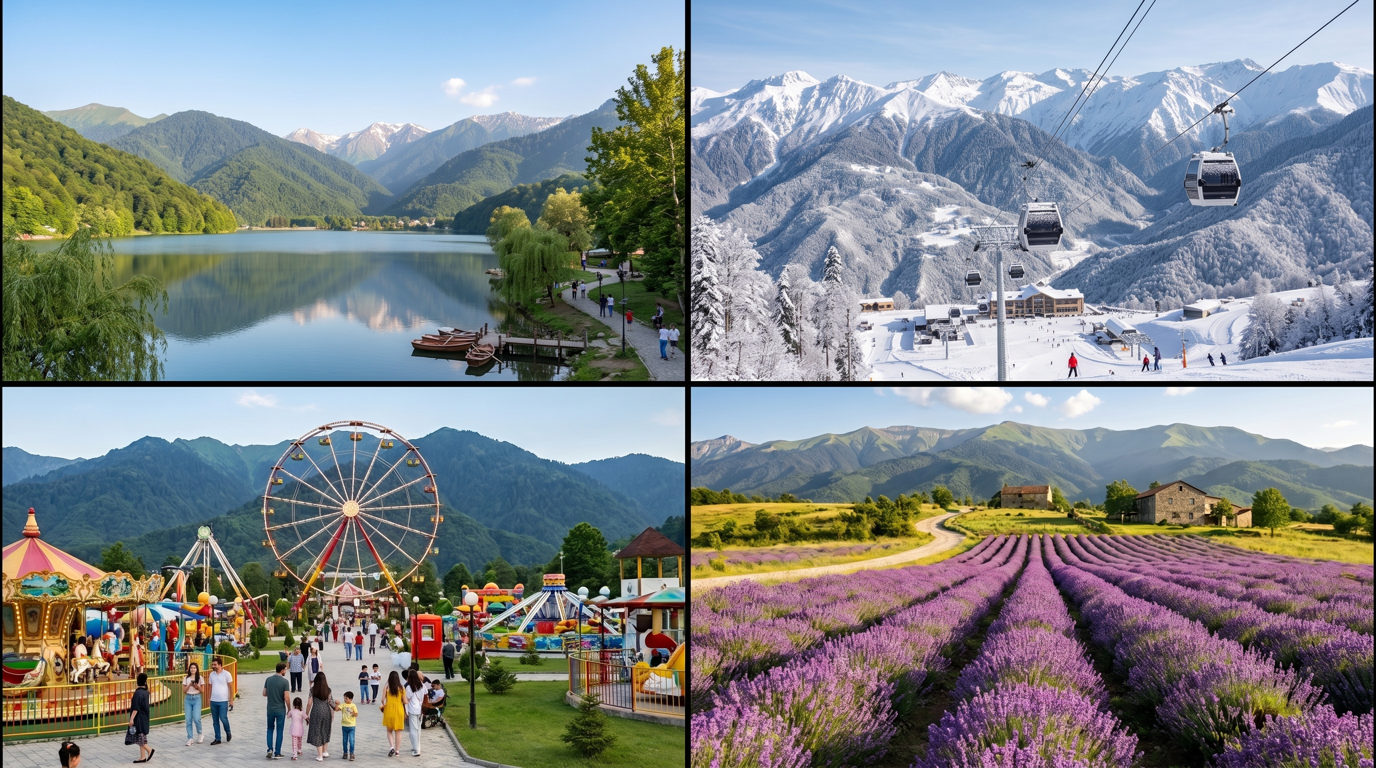 Qəbələdə Nohur gölü, Tufandağ kanat yolu, əyləncə parkı və lavanda sahəsi