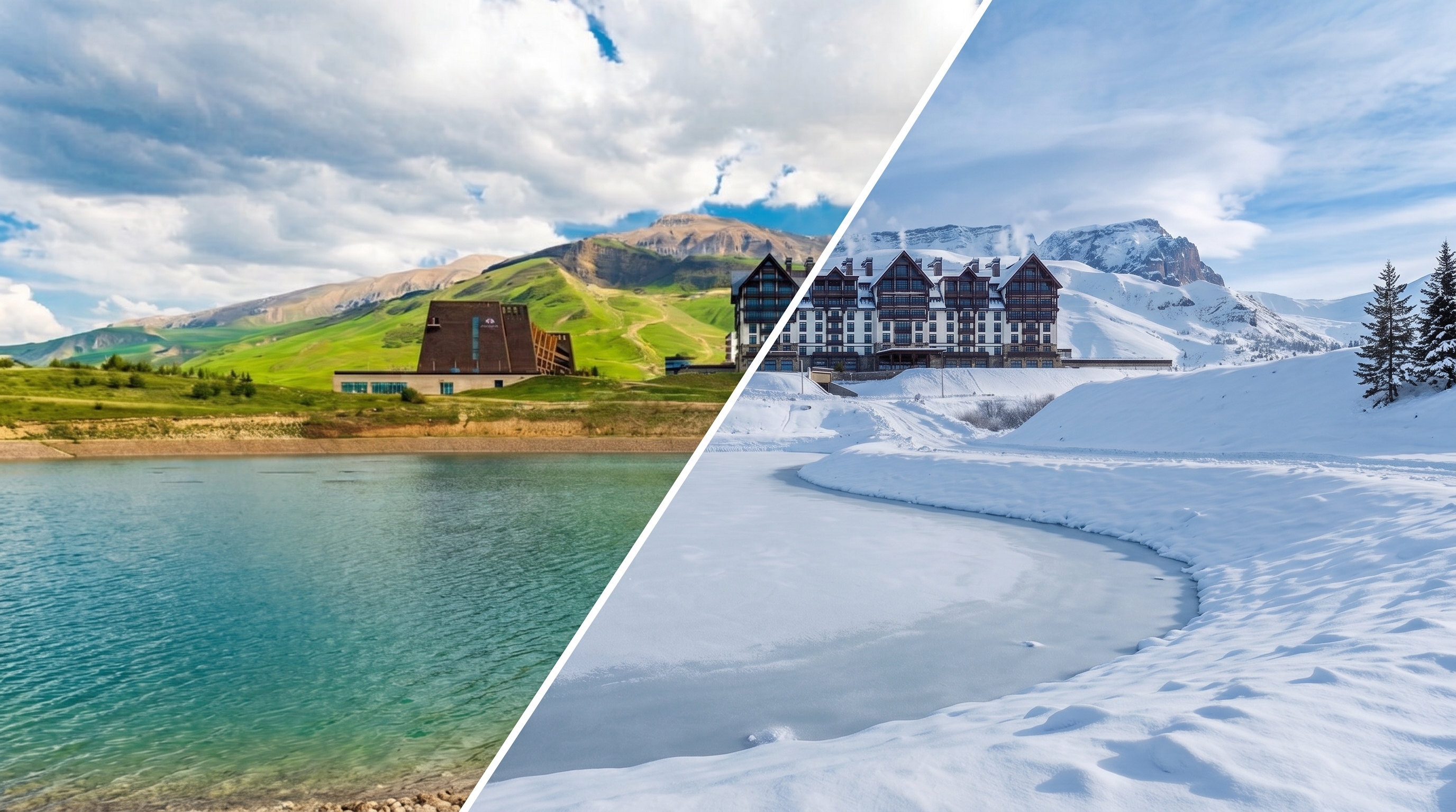 Qusarda dağ mənzərəli otel, kottec və A-Frame qalacaq yerlər