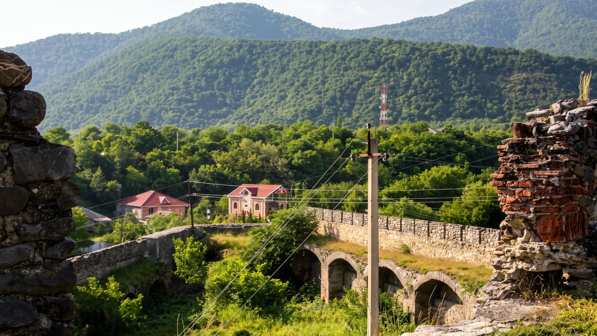 Zaqatala mountain landscape and natural scenery